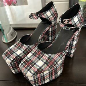 JEFFERY CAMBELL PLAID MARY JANE PLATFORM